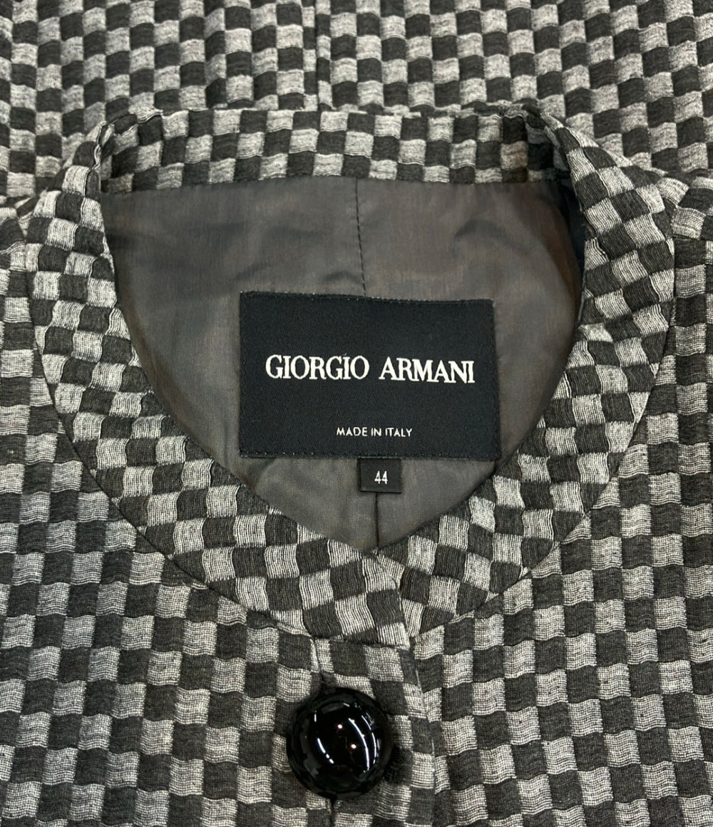 美品 GIORGIO ARMANI ノーカラージャケット MAG91T MA401 レディース SIZE 44 (L) ジョルジオアルマーニ