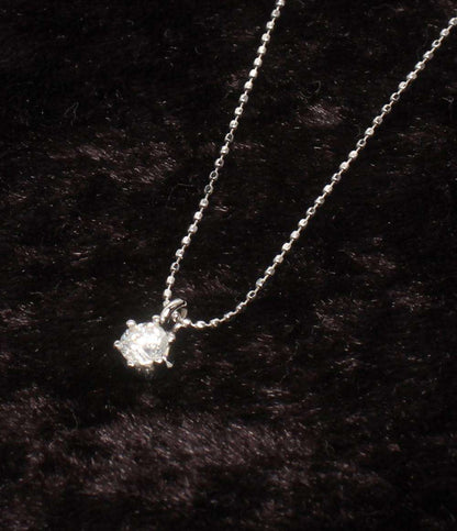 美品 ネックレス K18WG ダイヤ 0.20ct レディース