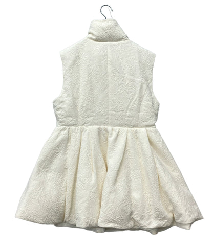 COLUMN ベスト ダウンジレ スナップボタン ジップアップ 21AW ジャカードペプラムジレ 22-140-06-080017 レディース SIZE 38 (M) コラム
