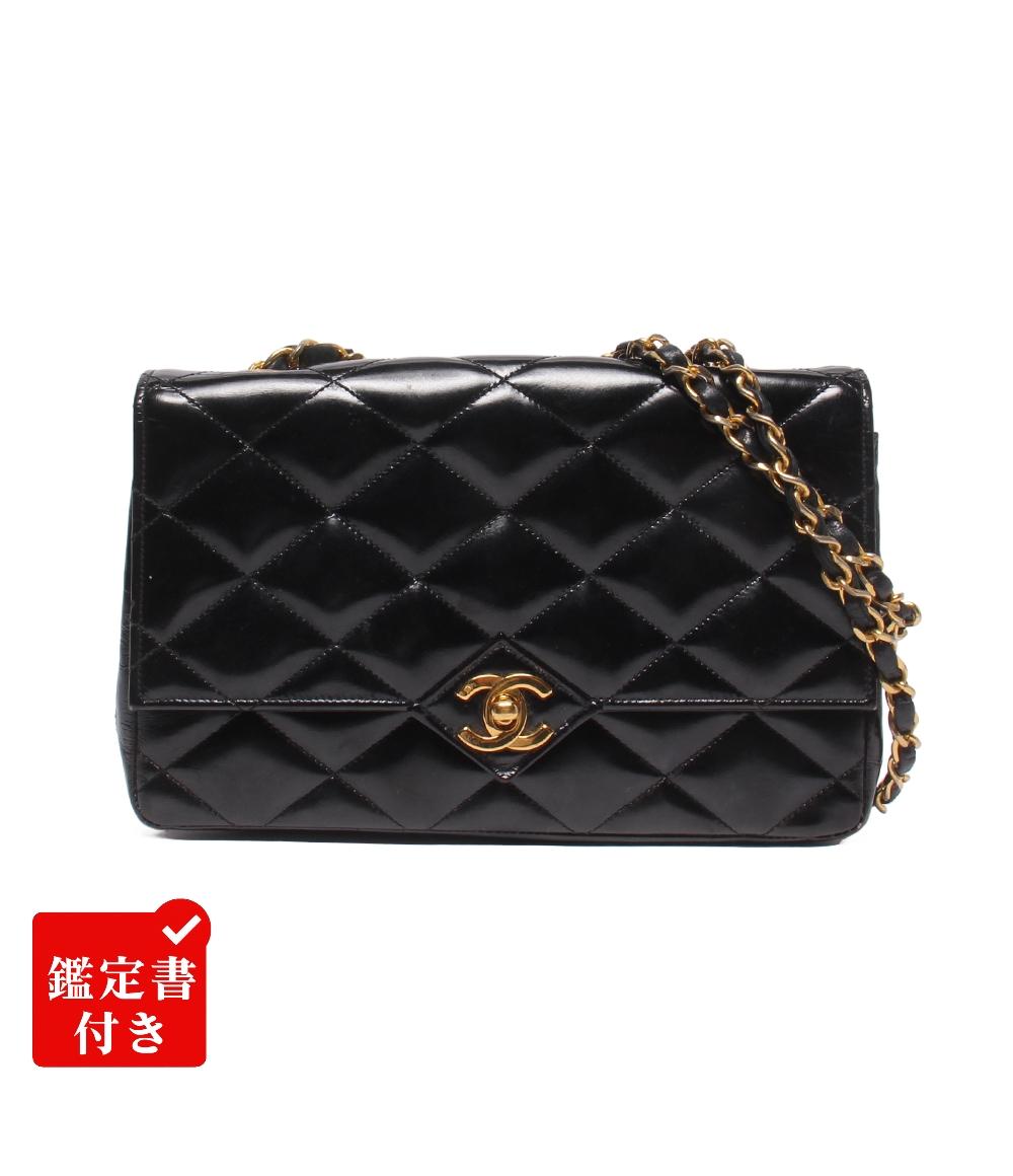CHANEL チェーンショルダーバッグ シングルチェーン シングルフラップ ゴールド金具 斜め掛け 0番台 マトラッセ レディース シャネル