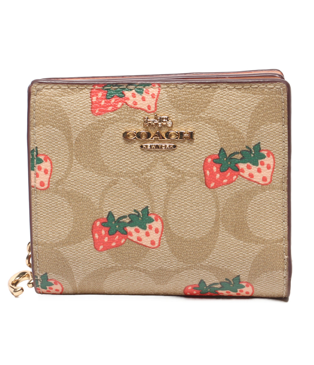 COACH 二つ折り財布 イチゴ柄 シグネチャー レディース コーチ