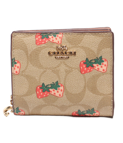 COACH 二つ折り財布 イチゴ柄 シグネチャー レディース コーチ