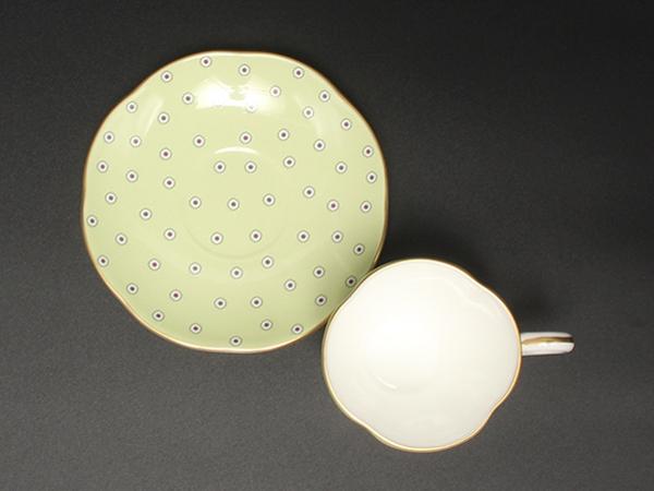 美品 WEDGWOOD カップ＆ソーサー ポルカドット グリーン ウエッジウッド