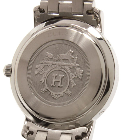 美品 HERMES 腕時計 クリッパー クオーツ ネイビー系 CL4.210 レディース エルメス