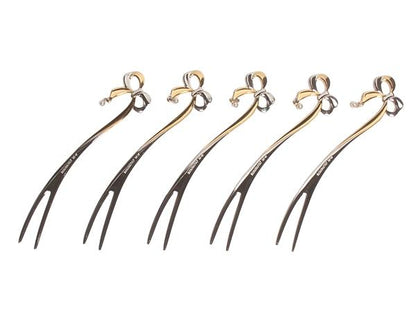 美品 ミキモトインターナショナル フォーク 5点セット パール付 リボン MIKIMOTO InternationalｘANA HOTEL TOKYO