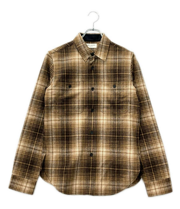 SAINT LAURENT 長袖 チェック シャツ 326821 Y613B メンズ SIZE S サンローラン