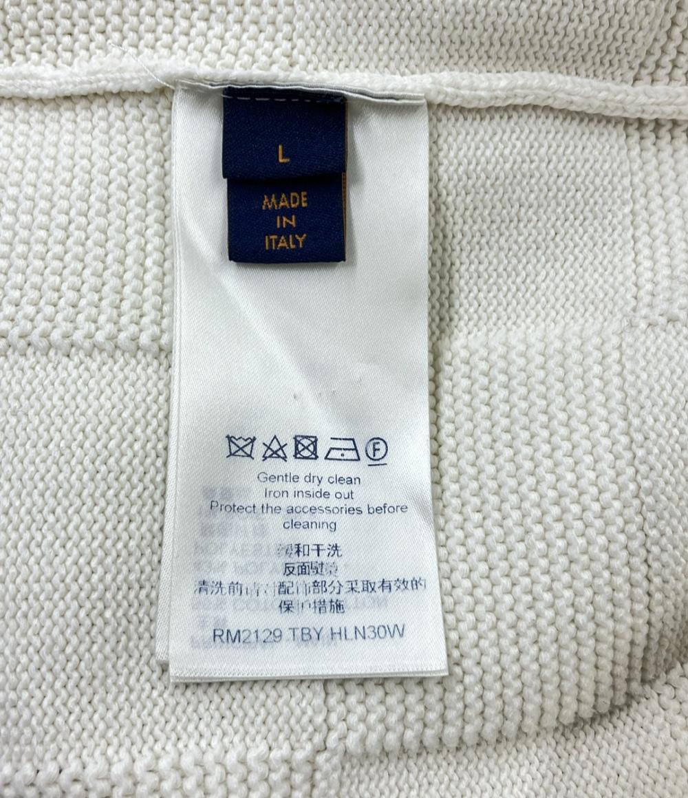 LOUIS VUITTON 長袖ニット クルーネック ダミエスティッチ インサイドアウト ダミエ メンズ SIZE L ルイ・ヴィトン