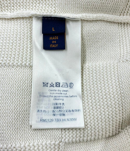 LOUIS VUITTON 長袖ニット クルーネック ダミエスティッチ インサイドアウト ダミエ メンズ SIZE L ルイ・ヴィトン