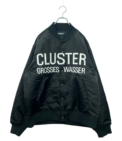 UNDERCOVER スタジアムジャンパー サテン ブルゾン 23AW フロントロゴ スナップボタン 内側キルティング UC2C4210-1 メンズ SIZE 4 (XL)