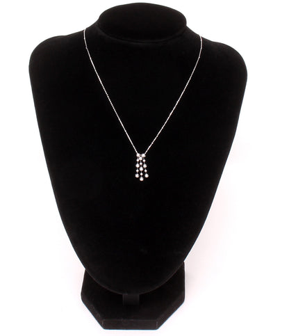 美品 ネックレス K10WG ダイヤ 0.25ct レディース