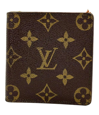訳あり ルイ・ヴィトン 二つ折り財布 ポルトビエ カルト ブルー モノグラム M60905 メンズ LOUIS VUITTON