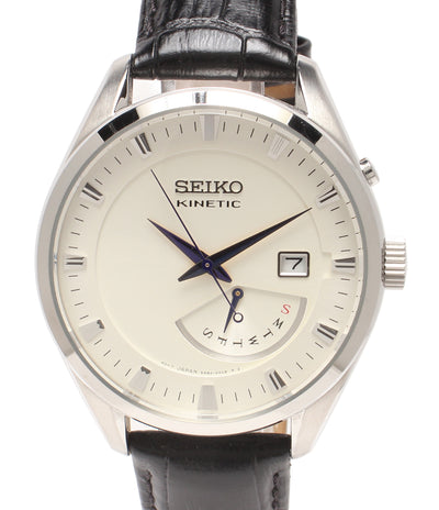 SEIKO 腕時計 キネティック クオーツ ホワイト 5M84-0AB0 メンズ セイコー