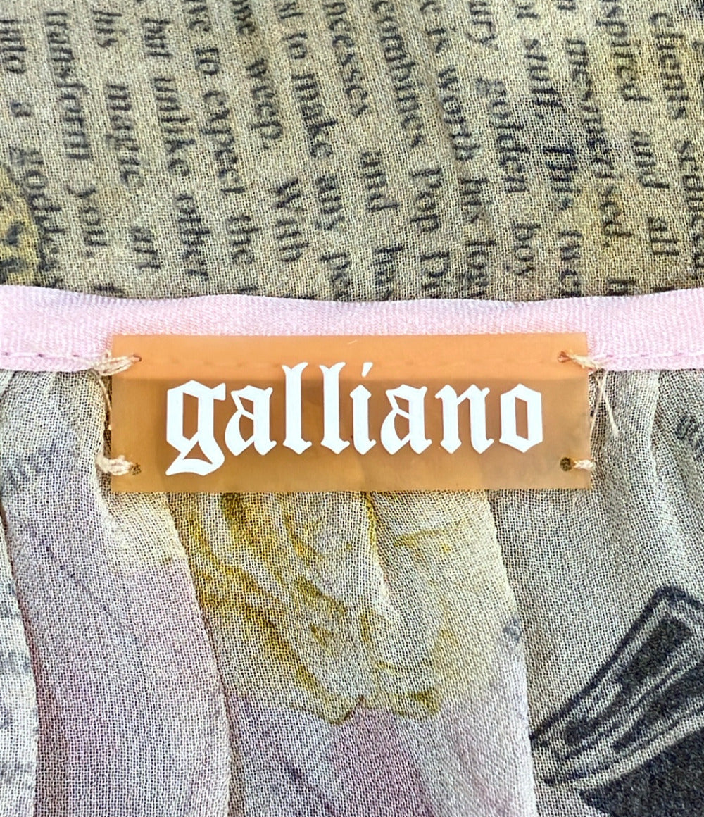 galliano シルクワンピース ニュースペーパー柄 レディース SIZE 28/42 (M) ガリアーノ