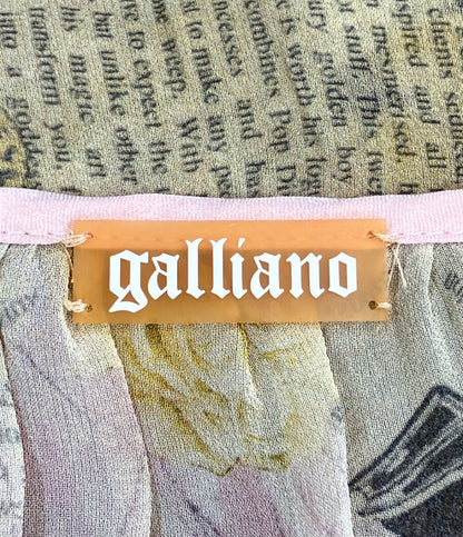 galliano シルクワンピース ニュースペーパー柄 レディース SIZE 28/42 (M) ガリアーノ