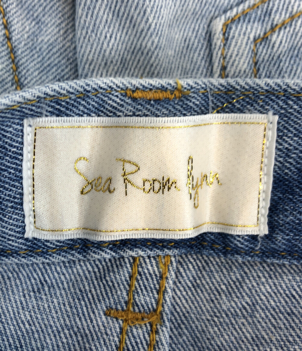 デニムパンツ ボタンフライ ストレート ダメージ加工 クラッシュ       レディース SIZE 23inch (S) Sea Room lynn