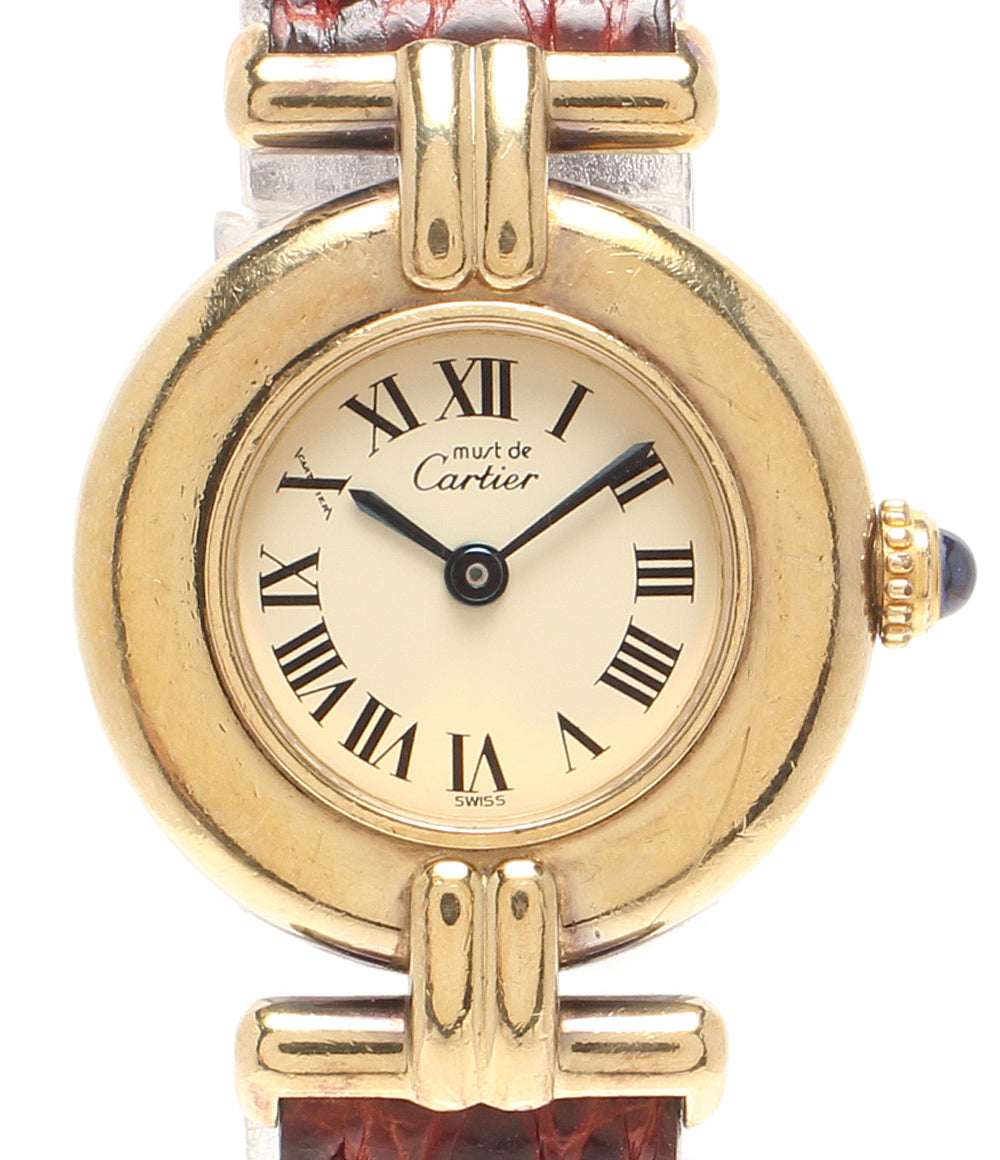 Cartier 腕時計 925 マストコリゼ ヴェルメイユ クオーツ ホワイト W590002 レディース カルティエ