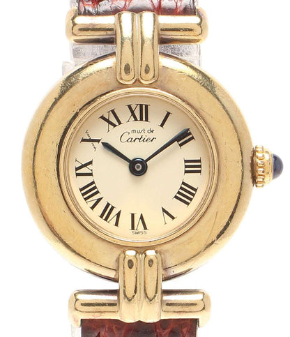 Cartier 腕時計 925 マストコリゼ ヴェルメイユ クオーツ ホワイト W590002 レディース カルティエ
