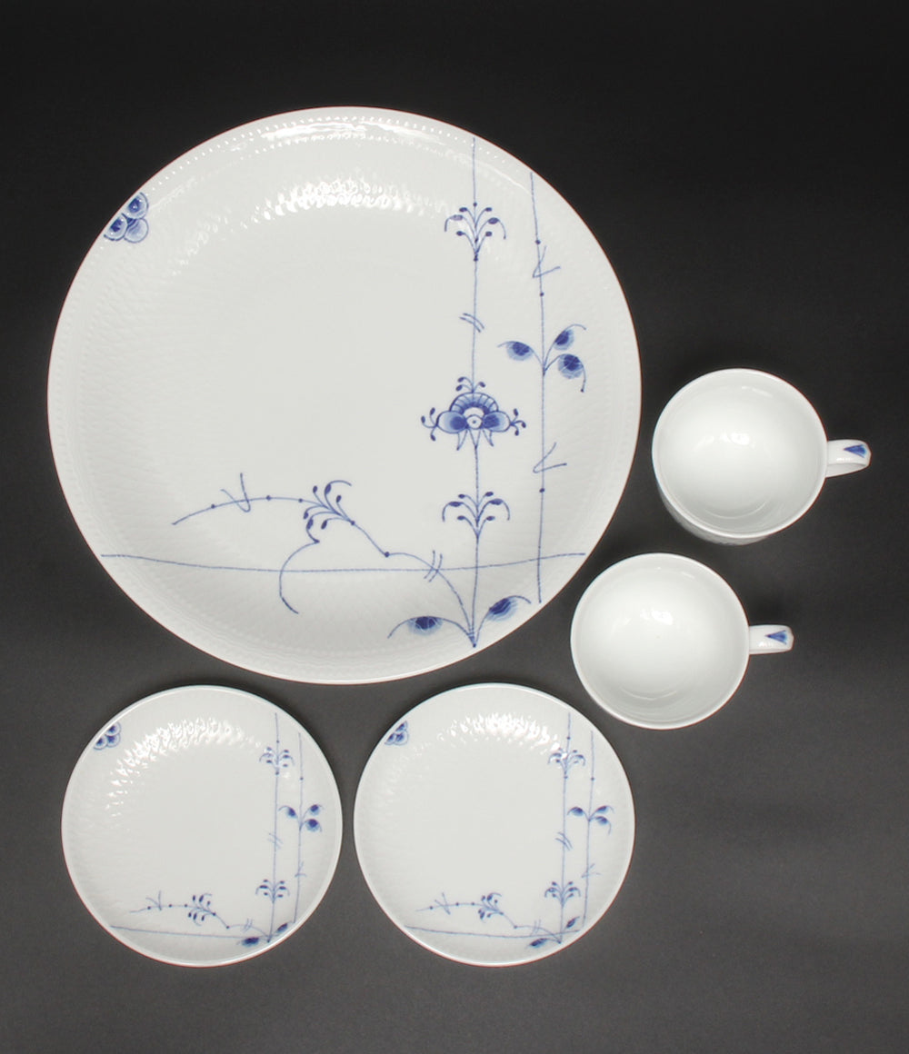 美品 Royal Copenhagen カップ＆ソーサー2客 プレート 皿 26cm 3点セット ブルーパルメッテ ロイヤルコペンハーゲン