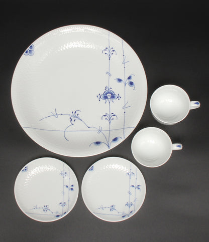 美品 Royal Copenhagen カップ＆ソーサー2客 プレート 皿 26cm 3点セット ブルーパルメッテ ロイヤルコペンハーゲン
