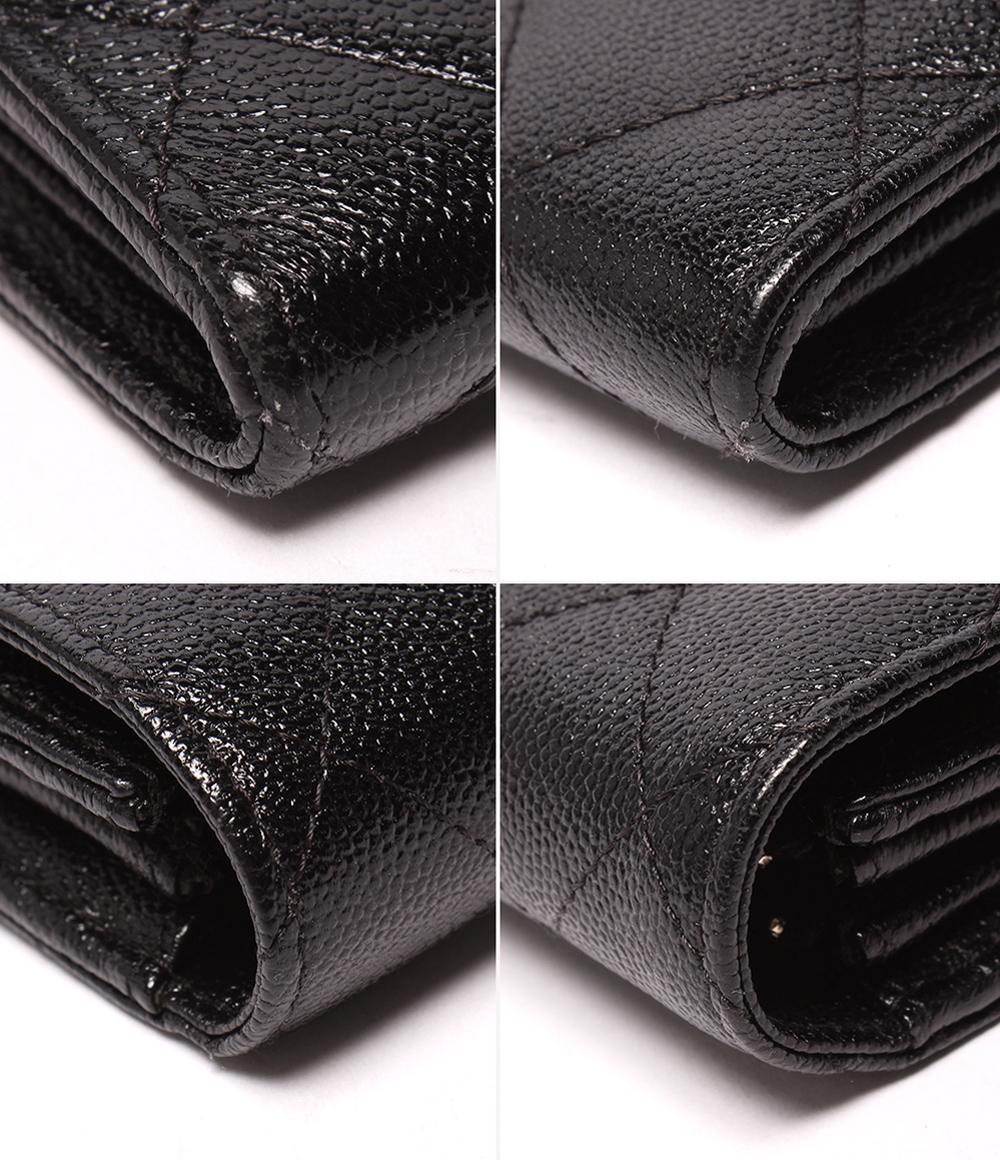CHANEL 長財布  ココ ロック フラップウォレット ゴールド金具 キャビアスキン A80768 シャネル