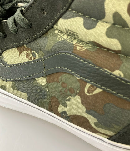 美品 VANS ハイカットスニーカー 迷彩柄 スカル メンズ SIZE US 9 ヴァンズ