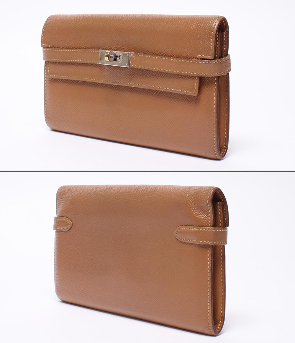 【良品】HERMES ケリーウォレット ロング エプソン 長財布 Ｘ刻印 477 HERMES 長財布 X刻印 シルバー金具 ヴォーエプソン ケリー・ウォレット