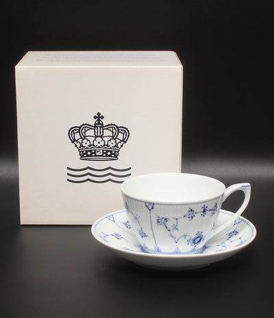 美品 Royal Copenhagen カップ＆ソーサー ブルーフルーテッド プレイン ロイヤルコペンハーゲン