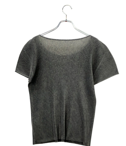 PLEATS PLEASE 半袖Tシャツ カットソー ライトグレー MIST BASICS モード PP15FK104 レディース SIZE 3 (L) プリーツプリーズ