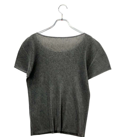 PLEATS PLEASE 半袖Tシャツ カットソー ライトグレー MIST BASICS モード PP15FK104 レディース SIZE 3 (L) プリーツプリーズ