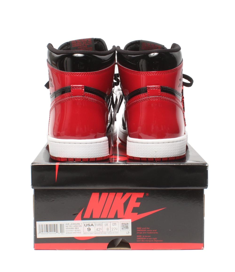 美品 Air Jordan NIKE ハイカットスニーカー パテントブレッド エア