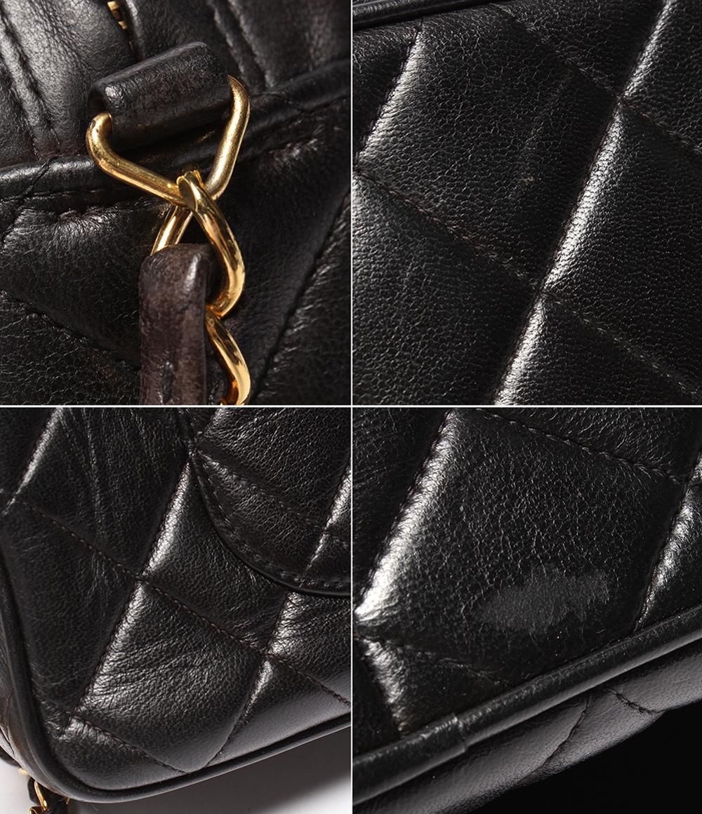 シャネル チェーンショルダーバッグ シングルチェーン 斜め掛け 肩掛け ゴールド金具 ラムスキン マトラッセ レディース CHANEL