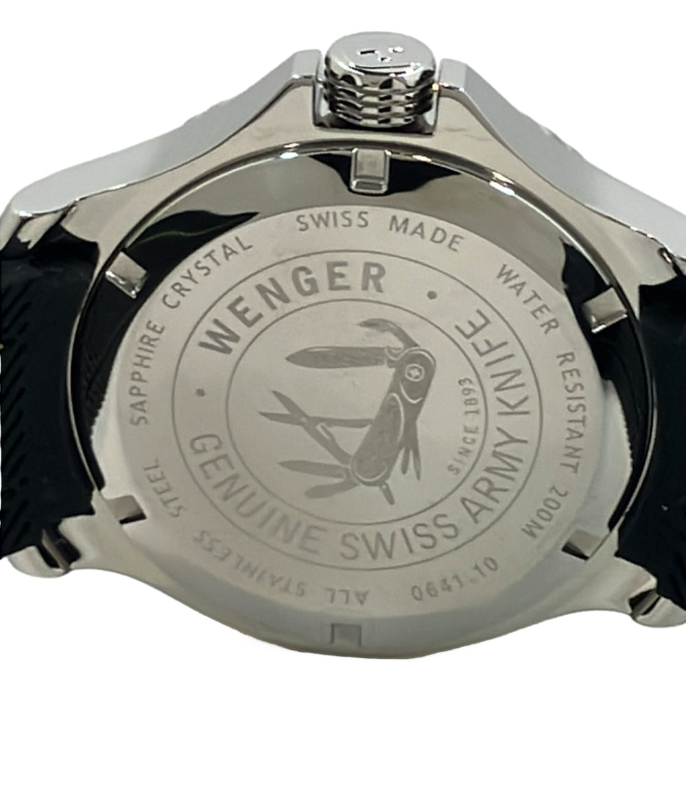 美品 WENGER 腕時計 シーフォース クオーツ ブラック 0641.101 メンズ ウェンガー
