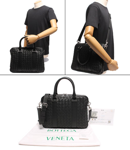 ボッテガベネタ  レザーブリーフケース シルバー金具  イントレチャート    メンズ   BOTTEGA VENETA