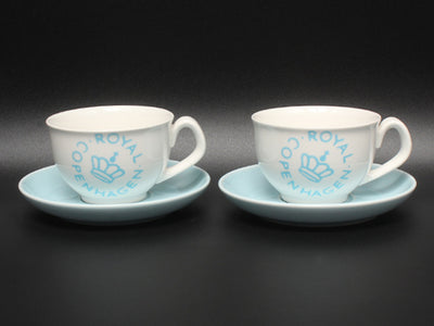 美品 Royal Copenhagen カップ＆ソーサー 2客セット ペア ニューシグネチャー ブルー ロイヤルコペンハーゲン