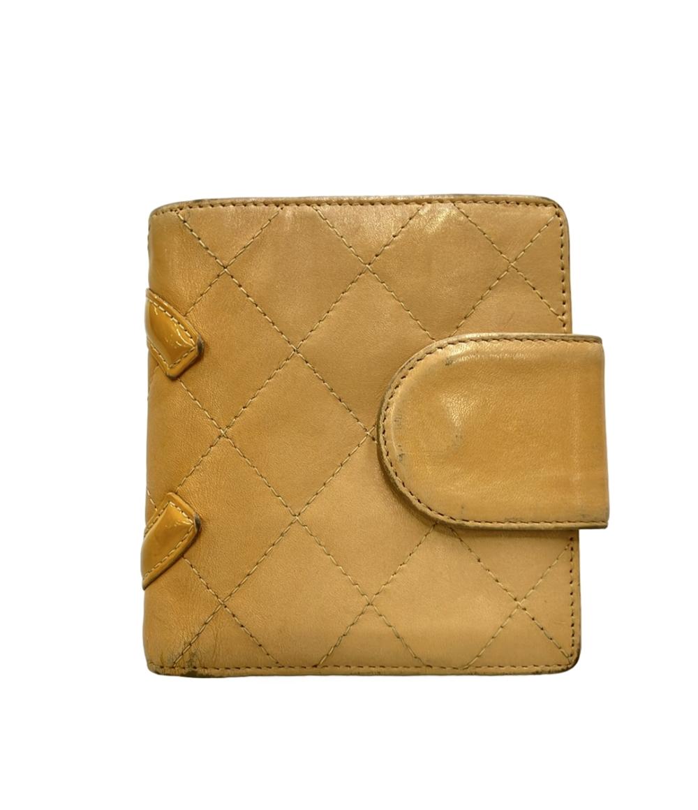 CHANEL 二つ折り財布 シルバー金具 10番台 カンボン レディース シャネル