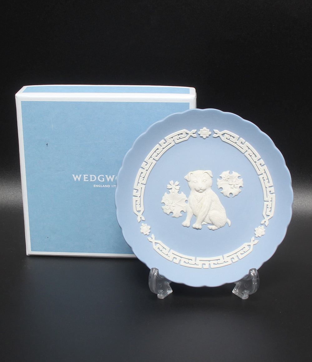 美品 WEDGWOOD プレート エトトレイ 2018 干支 戌 YEAR OF THE DOG 12cm ジャスパー ウエッジウッド