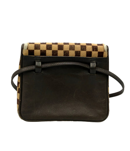 LOUIS VUITTON ショルダーバッグ 斜め掛け ハラコ ガゼル ダミエ ソバージュ M92130 レディース ルイ・ヴィトン