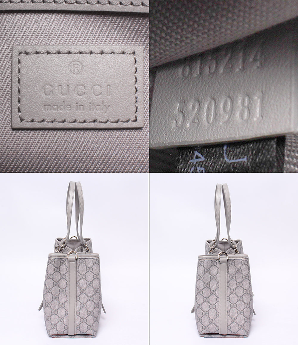 美品 GUCCI スモール トートバッグ 2WAY ハンドバッグ ショルダーバッグ 肩掛け 斜め掛け GGエンブレム 815214 520981 レディース グッチ