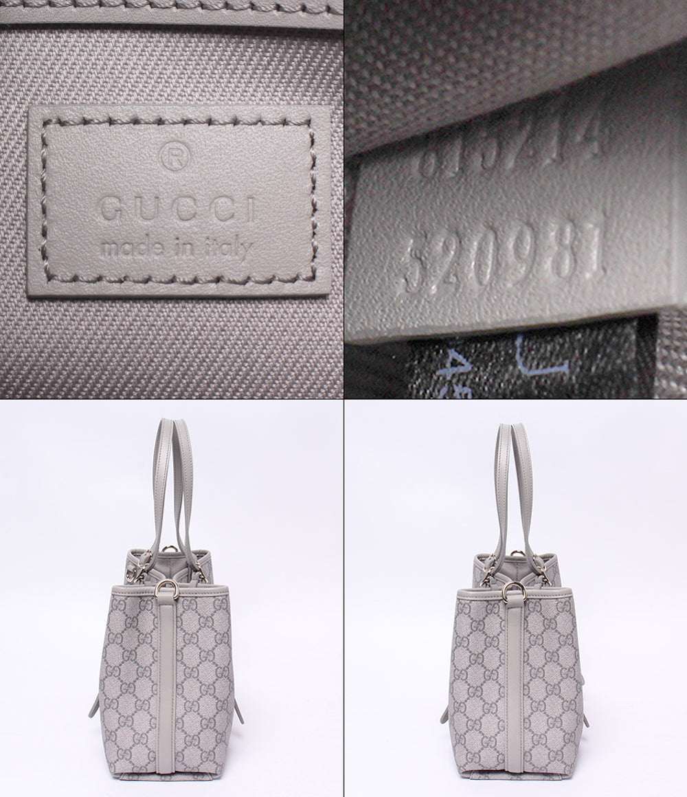 美品 GUCCI スモール トートバッグ 2WAY ハンドバッグ ショルダーバッグ 肩掛け 斜め掛け GGエンブレム 815214 520981 レディース グッチ