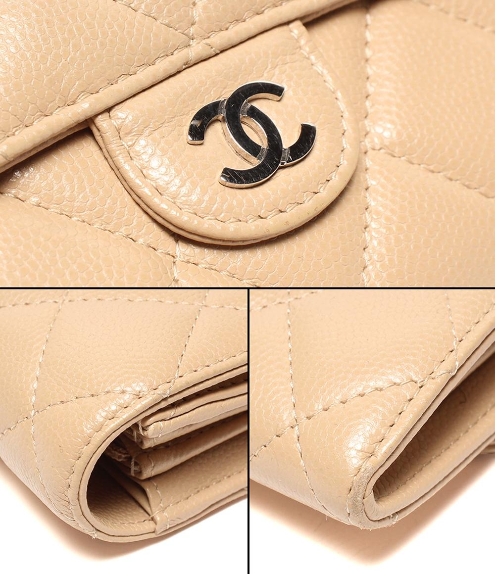 CHANEL 長財布 シルバー金具 キャビアスキン レディース シャネル