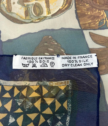 美品 エルメス スカーフ カレ45 シルク100% ペルソナ PERSONA レディース HERMES