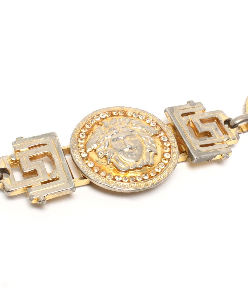 極美品 Gianni Versace ブレスレット メデューサ 8連 Gianni Versace ブレスレット バングル ロゴ メデューサ レディース