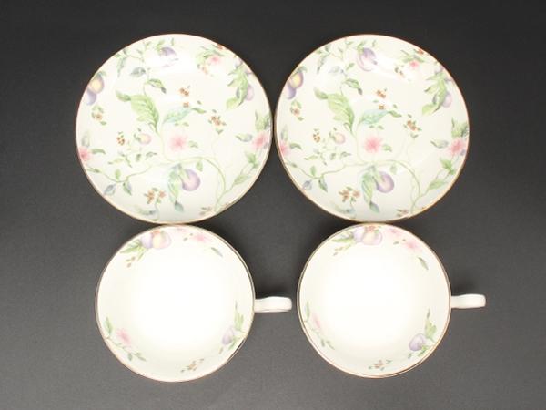 美品 ウエッジウッド カップ＆ソーサー 2客セット ペア スウィートプラム WEDGWOOD