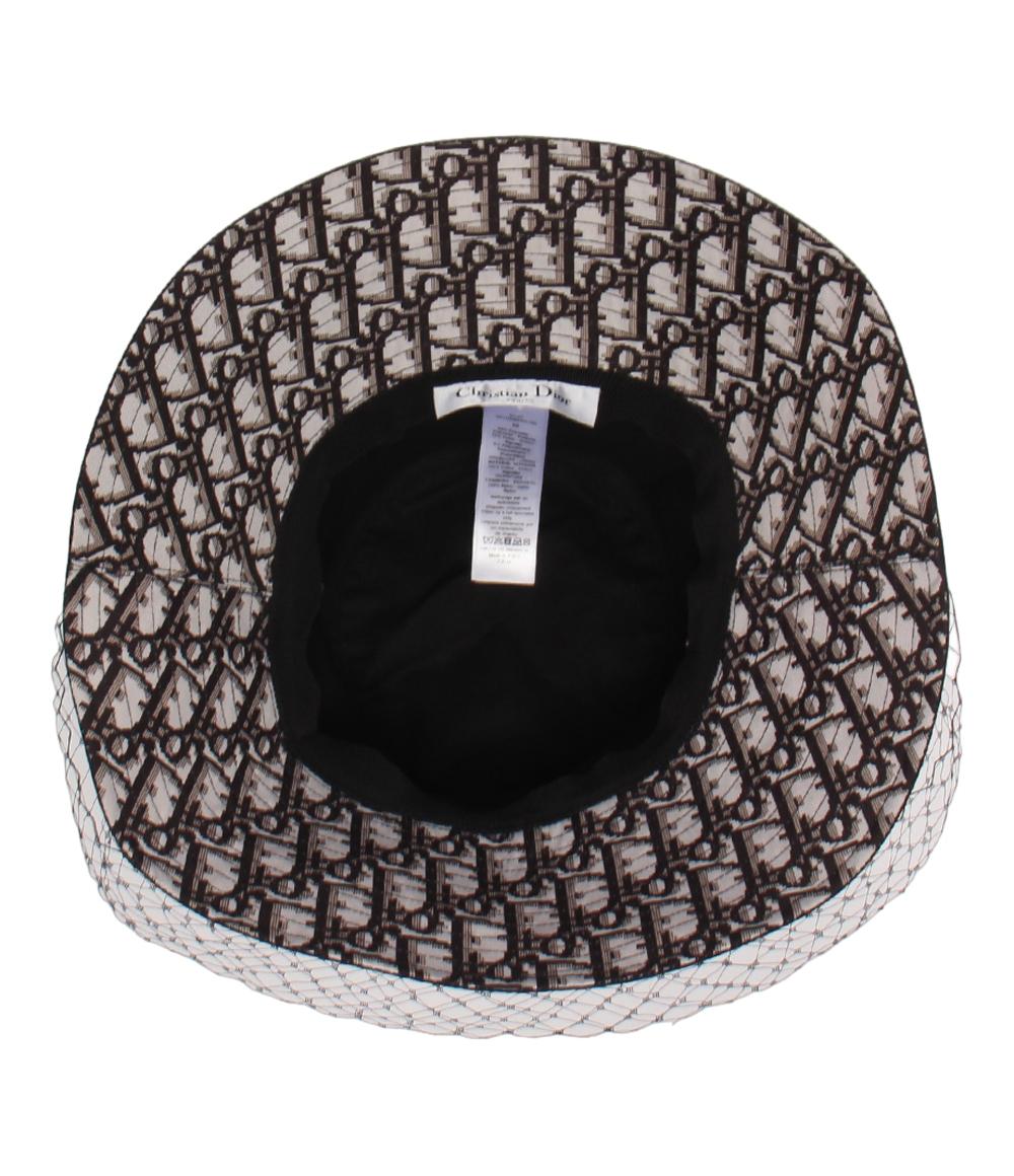 Christian Dior ベール付き ワイドブリム ボブハット Teddy-D 95TDD924G130 レディース SIZE 56 クリスチャンディオール