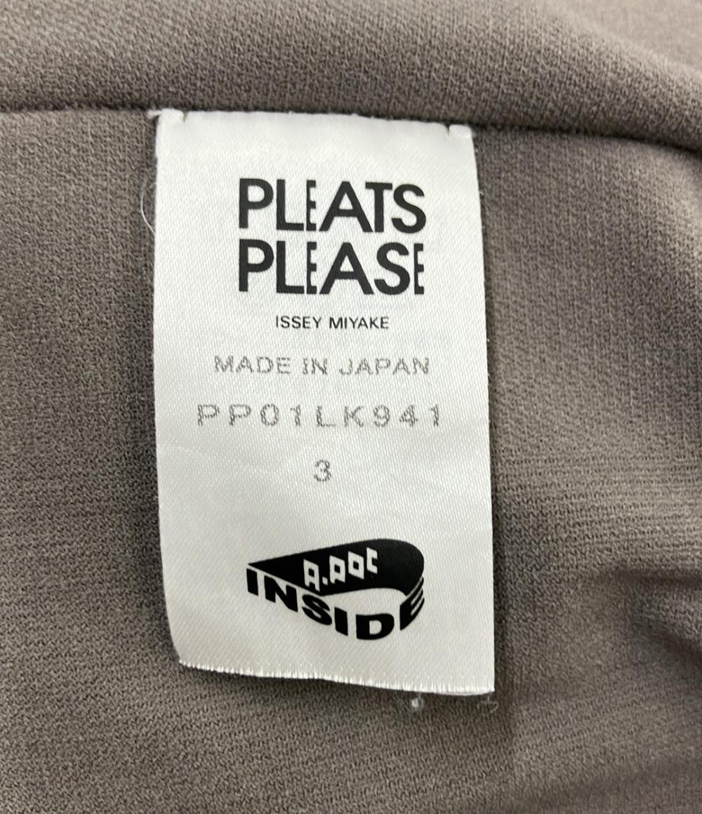 美品 PLEATS PLEASE 長袖Tシャツ 袖メッシュ PP01LK941 レディース SIZE 3 (L) プリーツプリーズ
