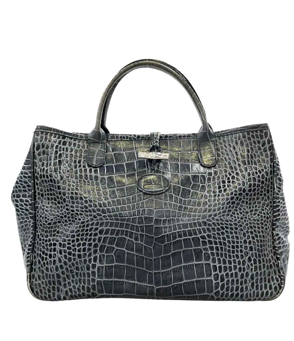 Longchamp ハンドバッグ トートバッグ クロコ型押し ロゾ レディース ロンシャン