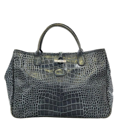 Longchamp ハンドバッグ トートバッグ クロコ型押し ロゾ レディース ロンシャン