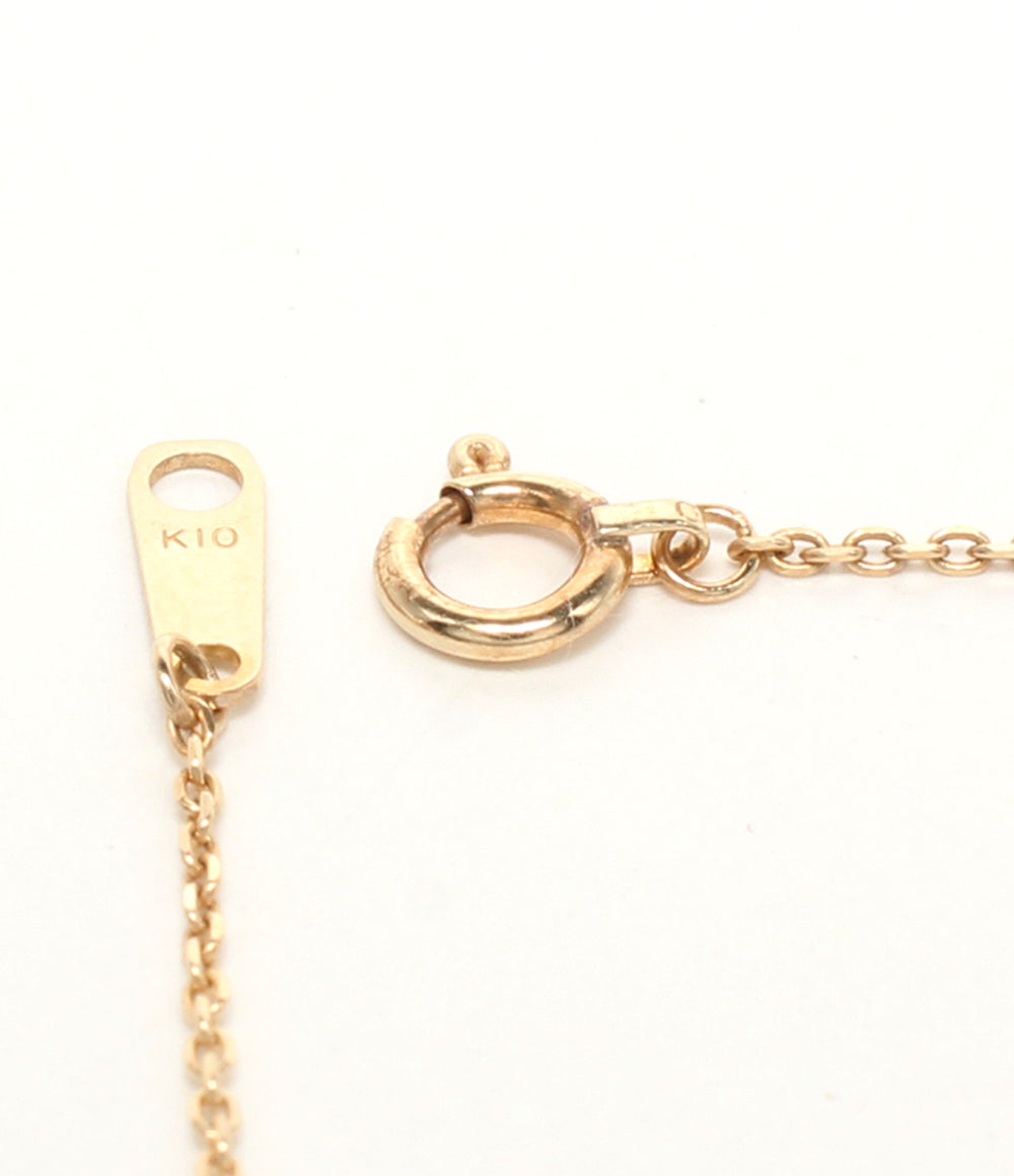 美品 SIENA ROSE ロングネックレス K10 3モチーフ レディース シエナロゼ