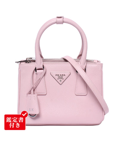 美品 PRADA 2WAY ハンドバッグ ショルダーバッグ 肩掛け 斜め掛け ミニバッグ サフィアーノ ガレリア 1BA906 レディース プラダ