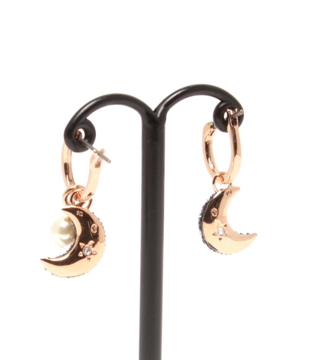 美品 SWAROVSKI ピアス 月モチーフ ムーンモチーフ レディース スワロフスキー